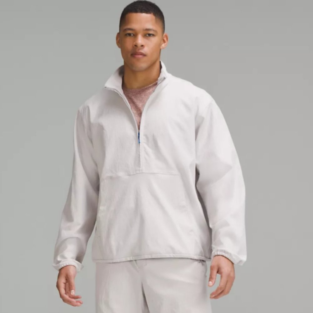 lululemon lab Stretch Woven Half-Zip Pullover Medium in Light Chrome